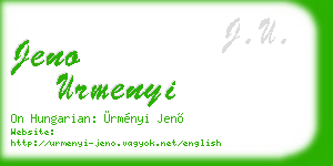 jeno urmenyi business card